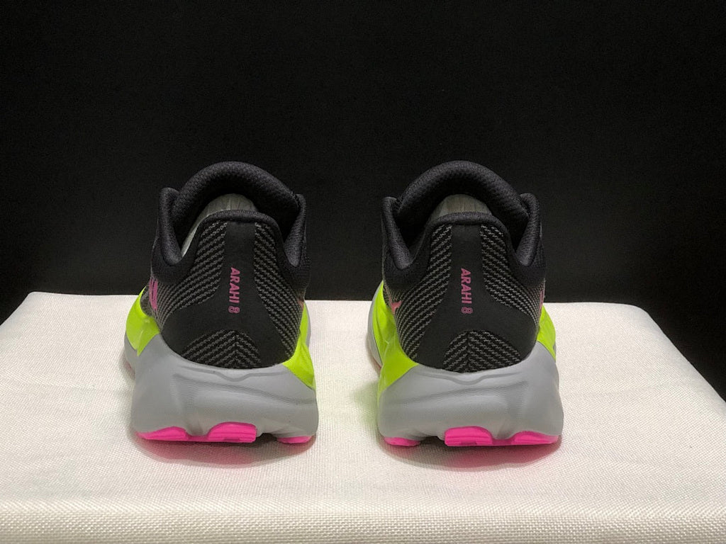 HOKA Arahi 8 Running Shoes, Black and Neon Yellow
