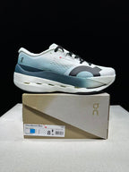 On Cloudboom Max Running Shoes in White and Lake Blue