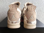 Jordan 4 Camo Denim Sneakers in Beige and Brown