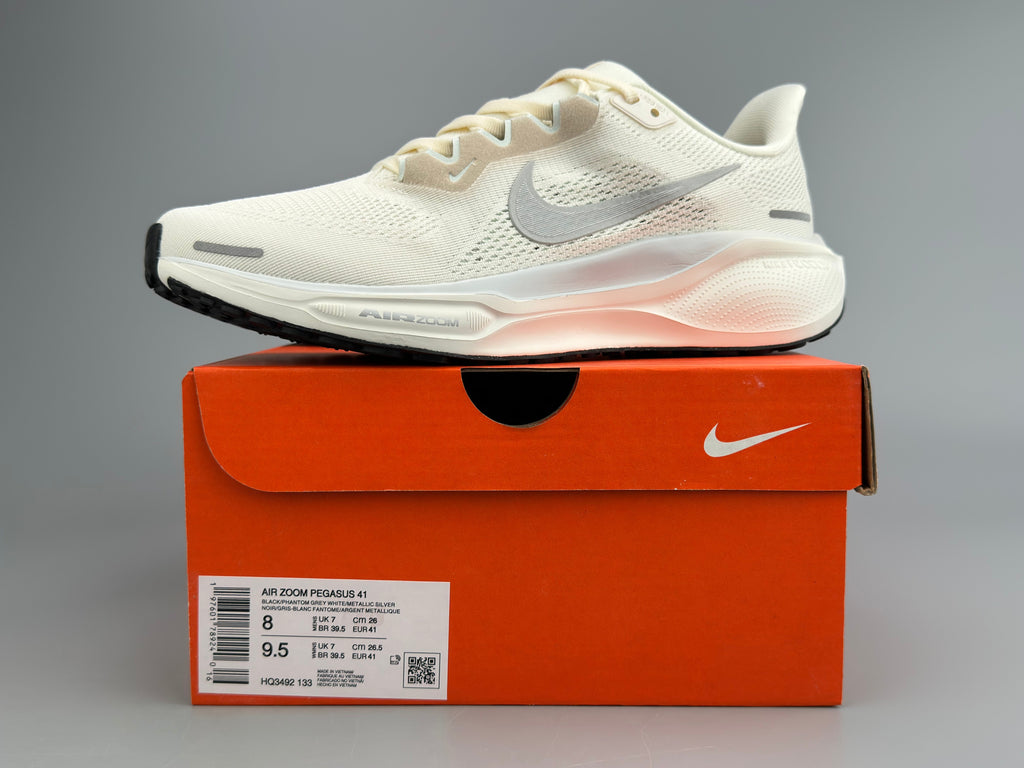 Nike Air Zoom Pegasus 41 Running Shoes, White Silver HQ3492-133