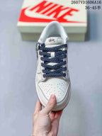 Nike SB Dunk Low White and Navy Sneakers 2607VD1606A16