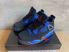 Air Jordan 4 Black and Blue High-Top Sneakers