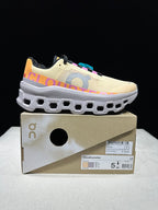 On Cloudmonster Running Shoes, Pale Yellow and Orange