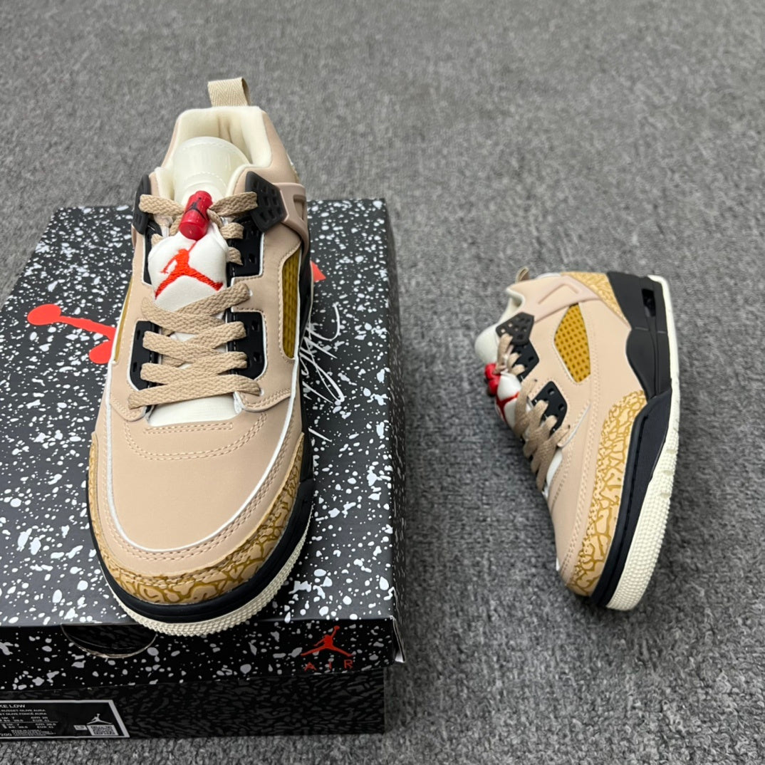 Jordan Spizike Low AJ3.5 Sneakers in Tan and Gold