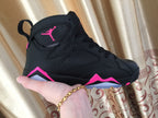 Jordan Air Jordan 7 Black and Pink High-Top Sneakers