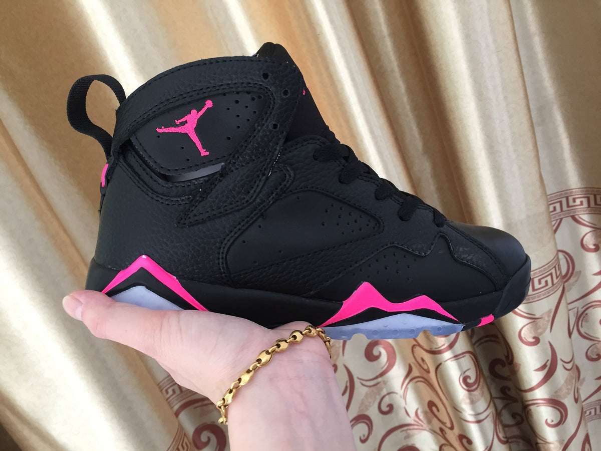 Jordan Air Jordan 7 Black and Pink High-Top Sneakers