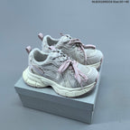 GG-CC Chunky Platform Sneakers in Gray and Pink