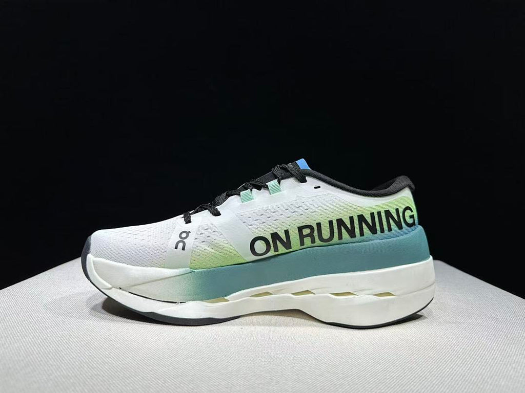 On Cloudboom Max Running Shoes, White and Green