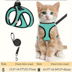 Escape-Proof Adjustable Reflective Mesh Pet Harness Set