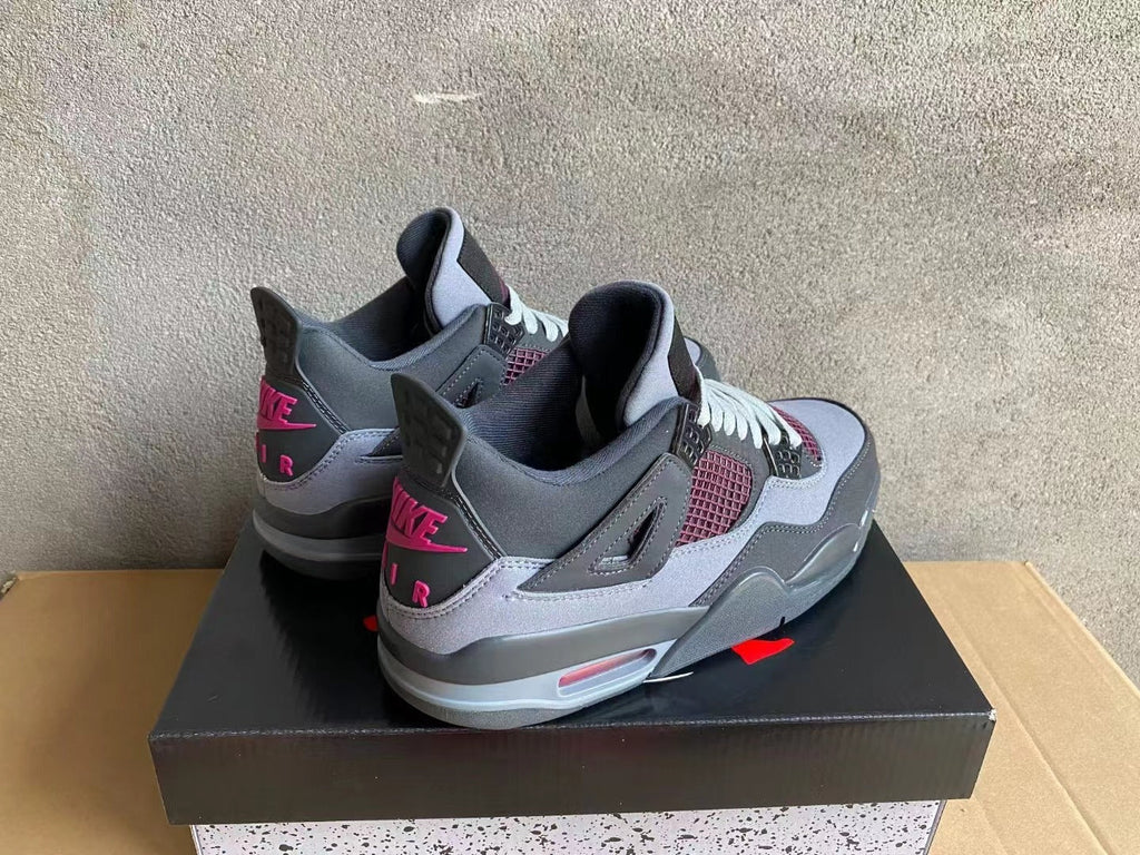 Air Jordan 4 Gray and Pink Sneakers