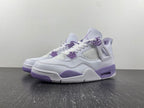Air Jordan 4 Retro White and Purple Sneakers CT8527-115
