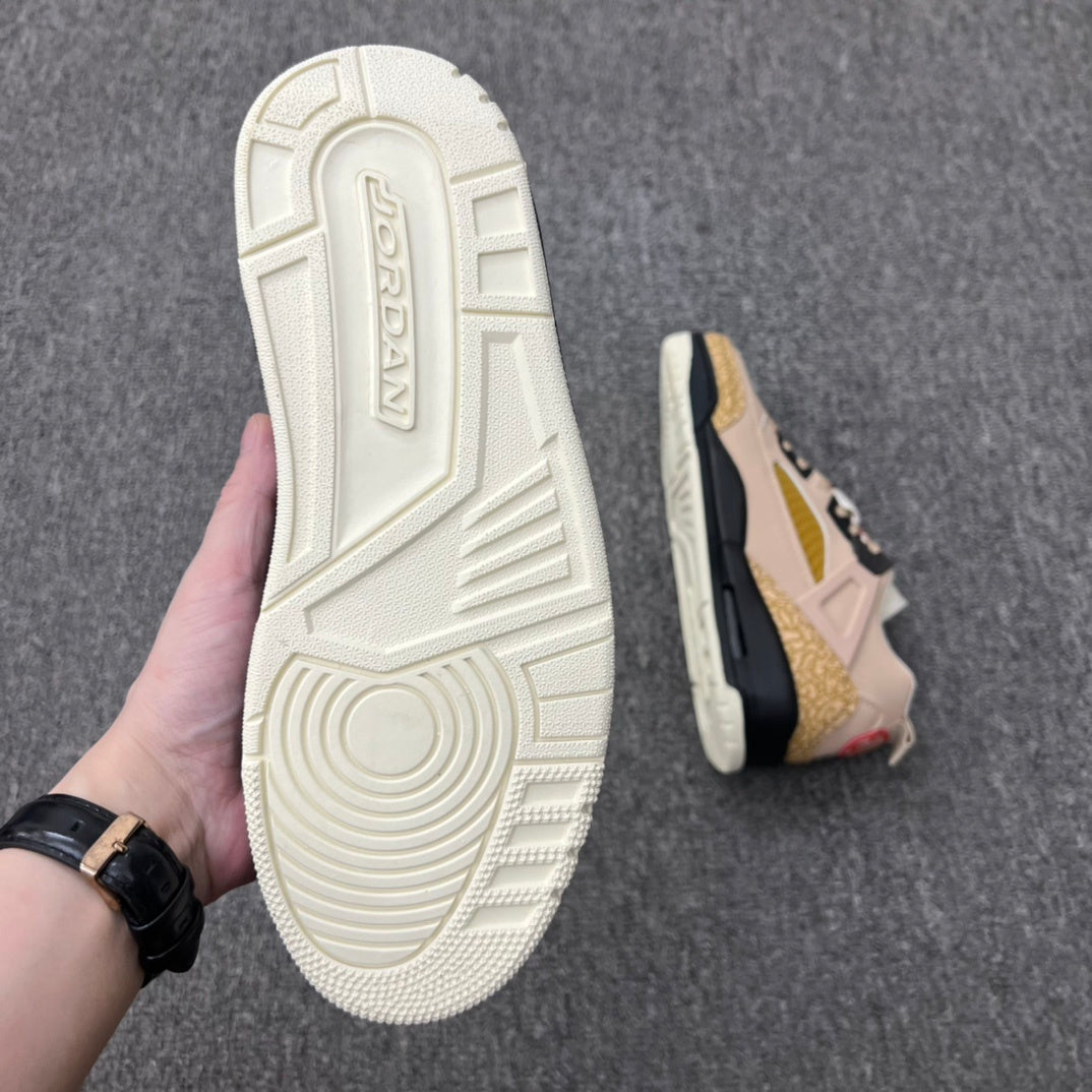 Jordan Spizike Low AJ3.5 Sneakers in Tan and Gold