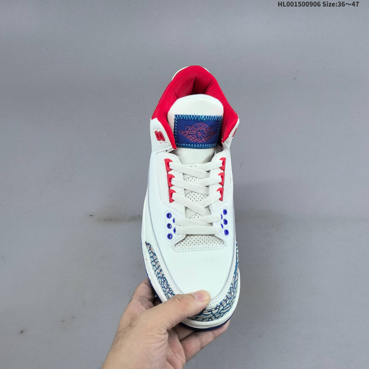 Air Jordan 3 Retro Chalk Track Red White Blue Sneakers