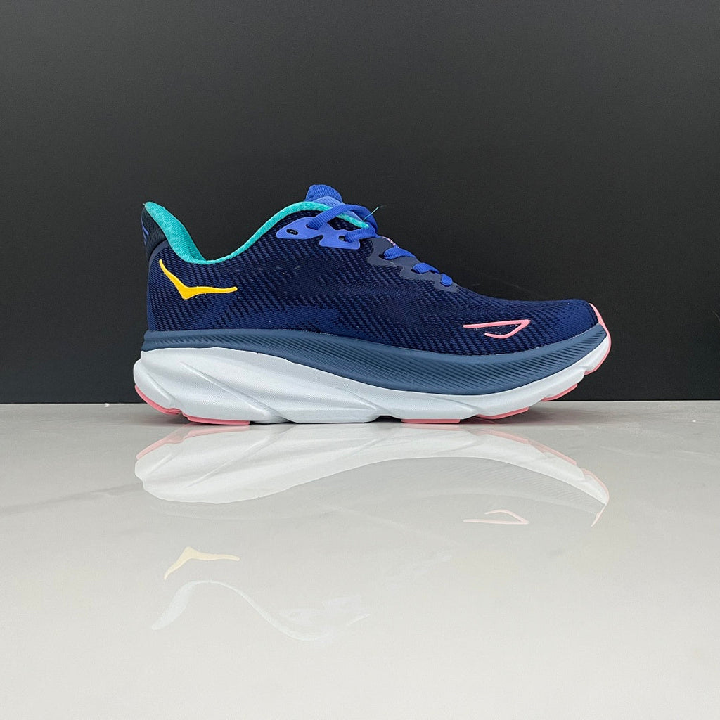 HOKA Clifton 9 Running Shoes in Navy and Light Blue