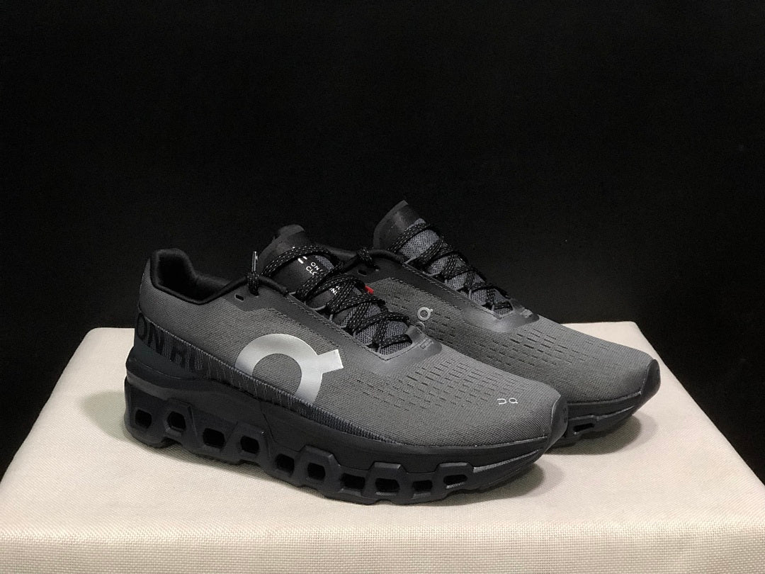 On Cloudmonster 2 Running Shoes in Gray and Black