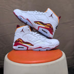 Jordan 6 Retro White and Red High-Top Sneakers