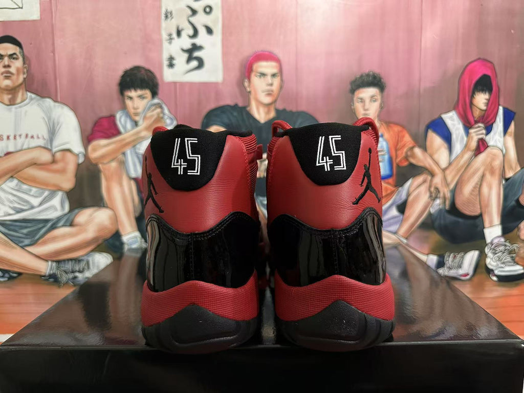 Jordan 11 High-Top Sneakers Black and Red