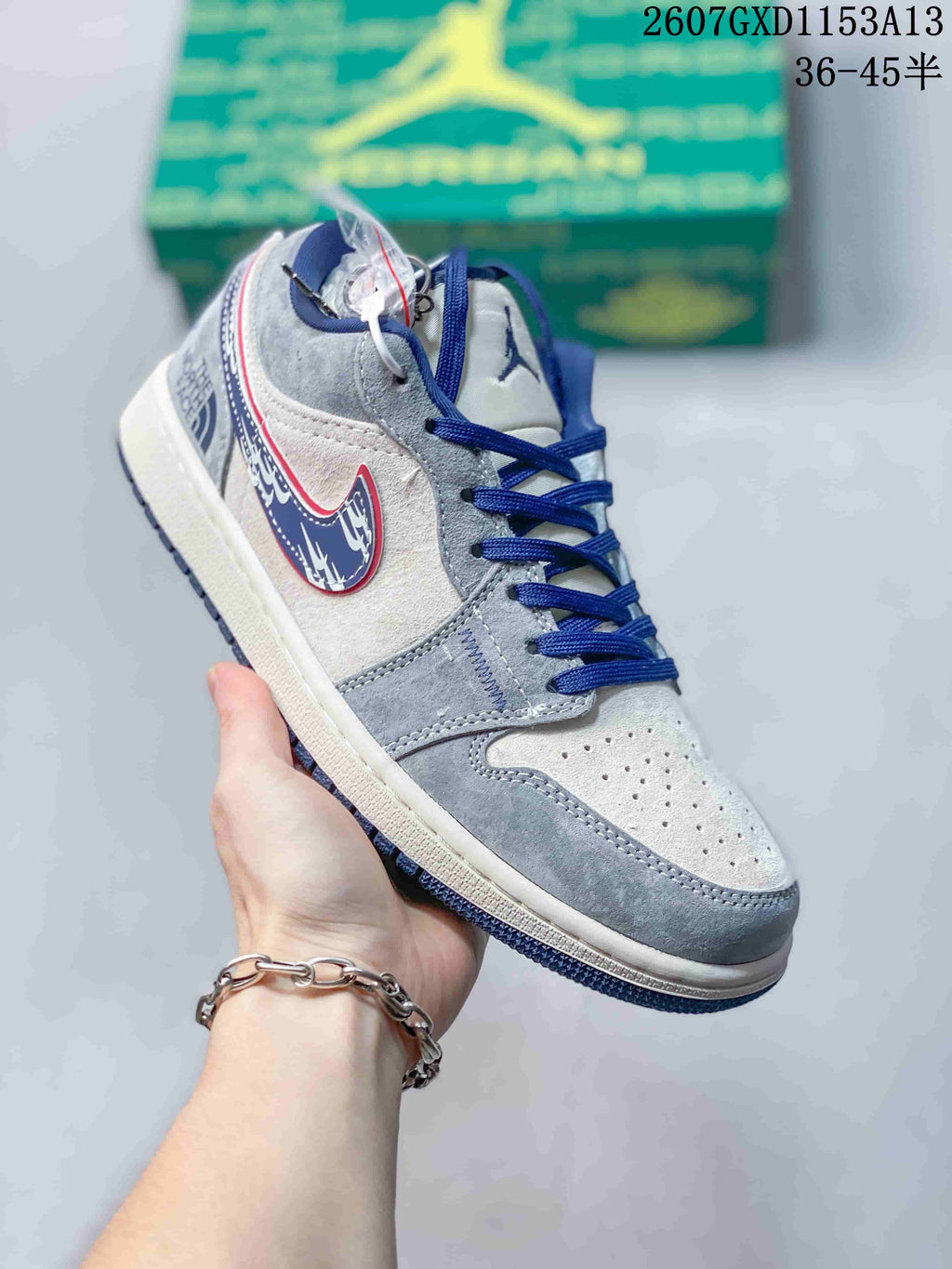Nike SB Dunk Low Anniversary Custom Grey Blue Sneakers QL1988