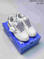 Nike Air Force 1 Low White Monogram Print Sneakers