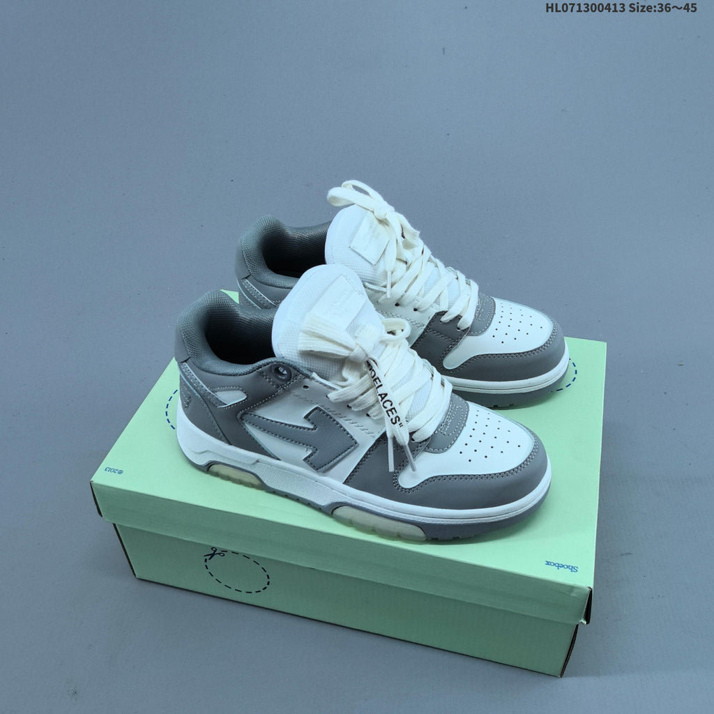 Off-White Arrows Low-Top Sneakers in White and Grey