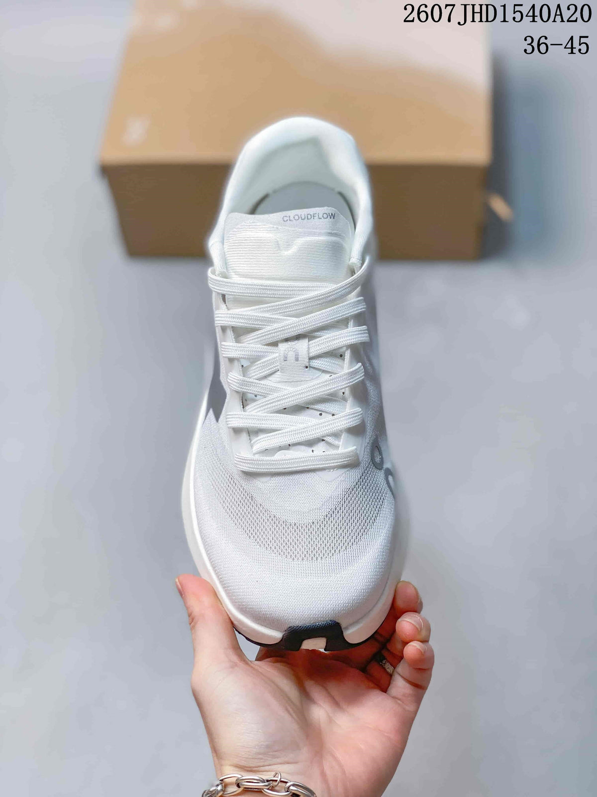 On Cloudmonster 3 Hyper White Gray Running Sneakers