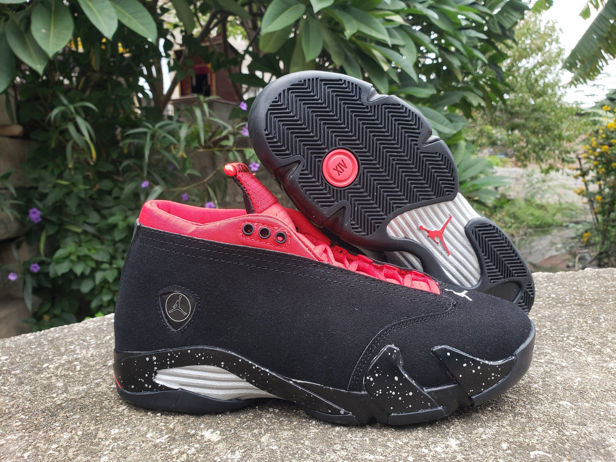 Jordan Air Jordan 14 Black and Red Mid-Top Sneakers