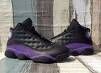 Jordan 13 Black and Purple Men's Sneakers