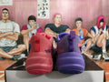 Pink and Purple Basketball Sneakers with Black Accents
