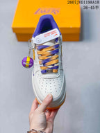 Nike Air Force 1 '07 Low White Purple Gold Sneakers