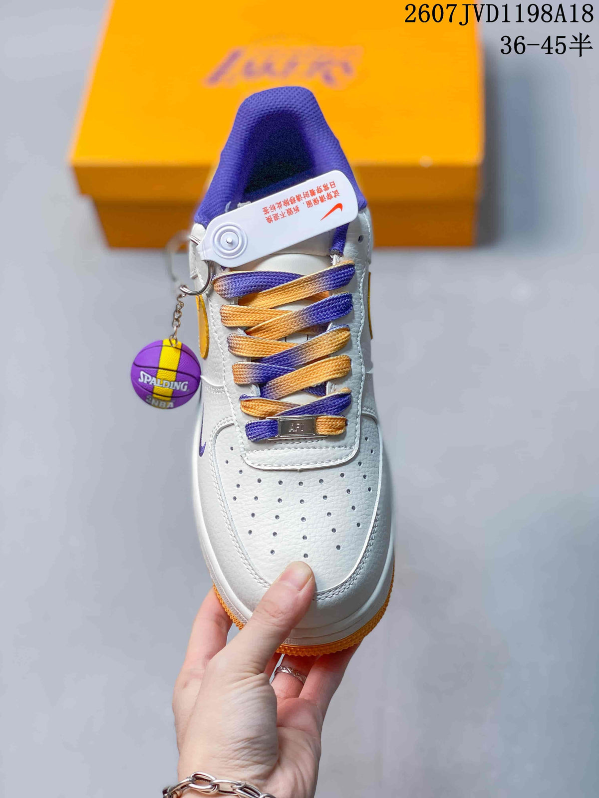 Nike Air Force 1 '07 Low White Purple Gold Sneakers