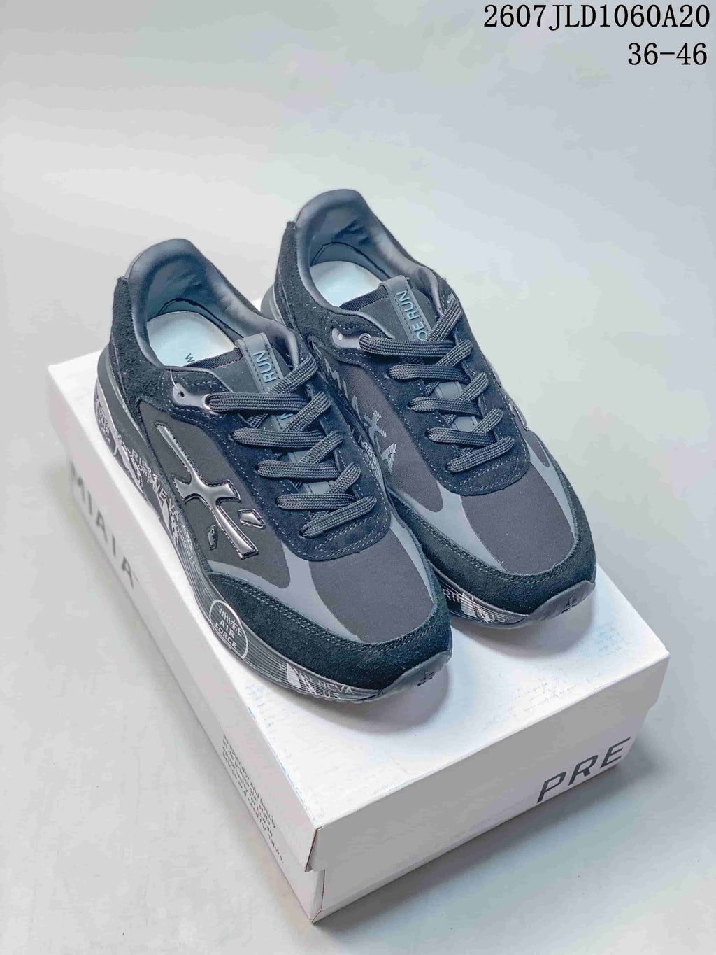 Premiata Lander Trainers Retro Sneakers Navy and Black