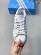 adidas Stan Smith White and Pink Low-Top Sneakers