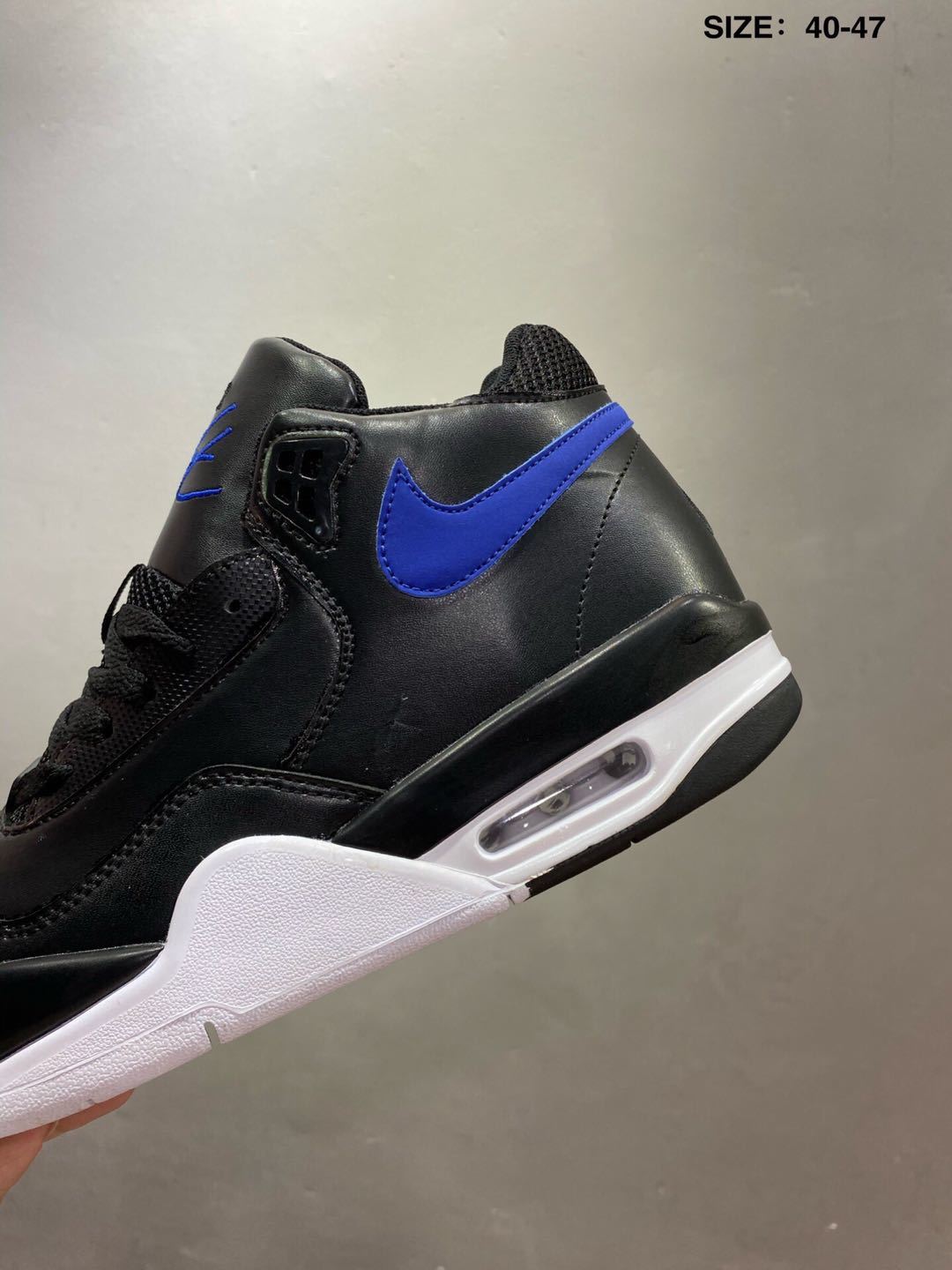 Nike Air Flight 89 Black and Royal Blue Sneakers