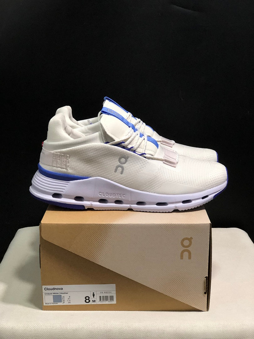 On Cloudnova 1 Sneakers, White and Blue