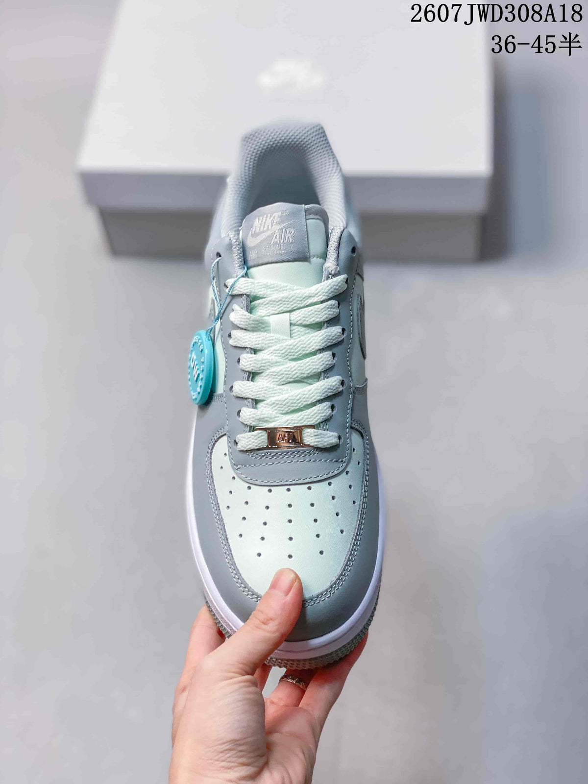 Nike Air Force 1 '07 Low Sneakers Light Blue and White