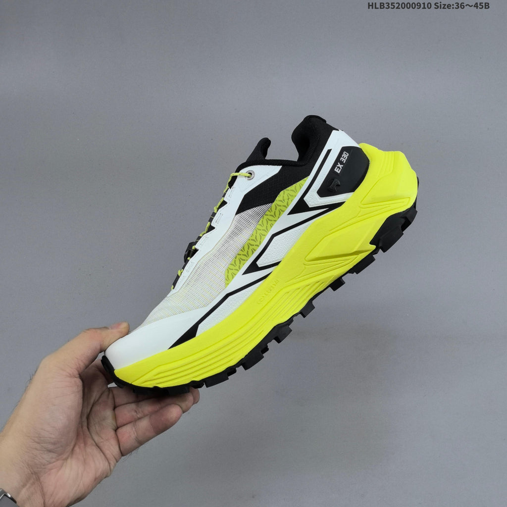 Kailas FUGA EX330 Trail Running Shoes, White and Neon Yellow