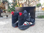 Air Jordan 8 High-Top Sneakers in Black and Red or Silver