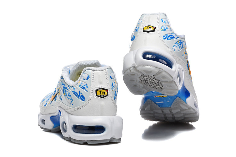 Nike Air Max Plus White Blue Pattern Sneakers