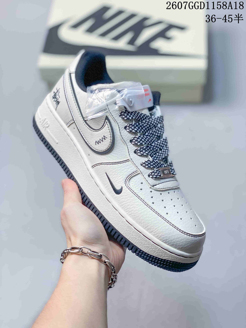 Nike Air Force 1 '07 White Navy Low-Top Sneakers