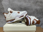 Jordan 4 Retro Sneakers in White, Purple, Brown and Yellow