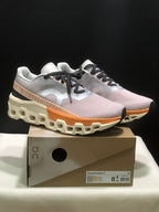 On Cloudmonster 2 Running Shoes, Gray and Peach