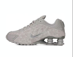 Nike Shox R4 Light Gray Embossed Sneakers