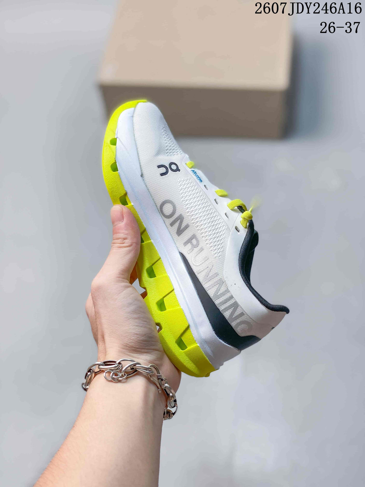On Cloudstratus 3 Kids' Running Shoes White and Lime