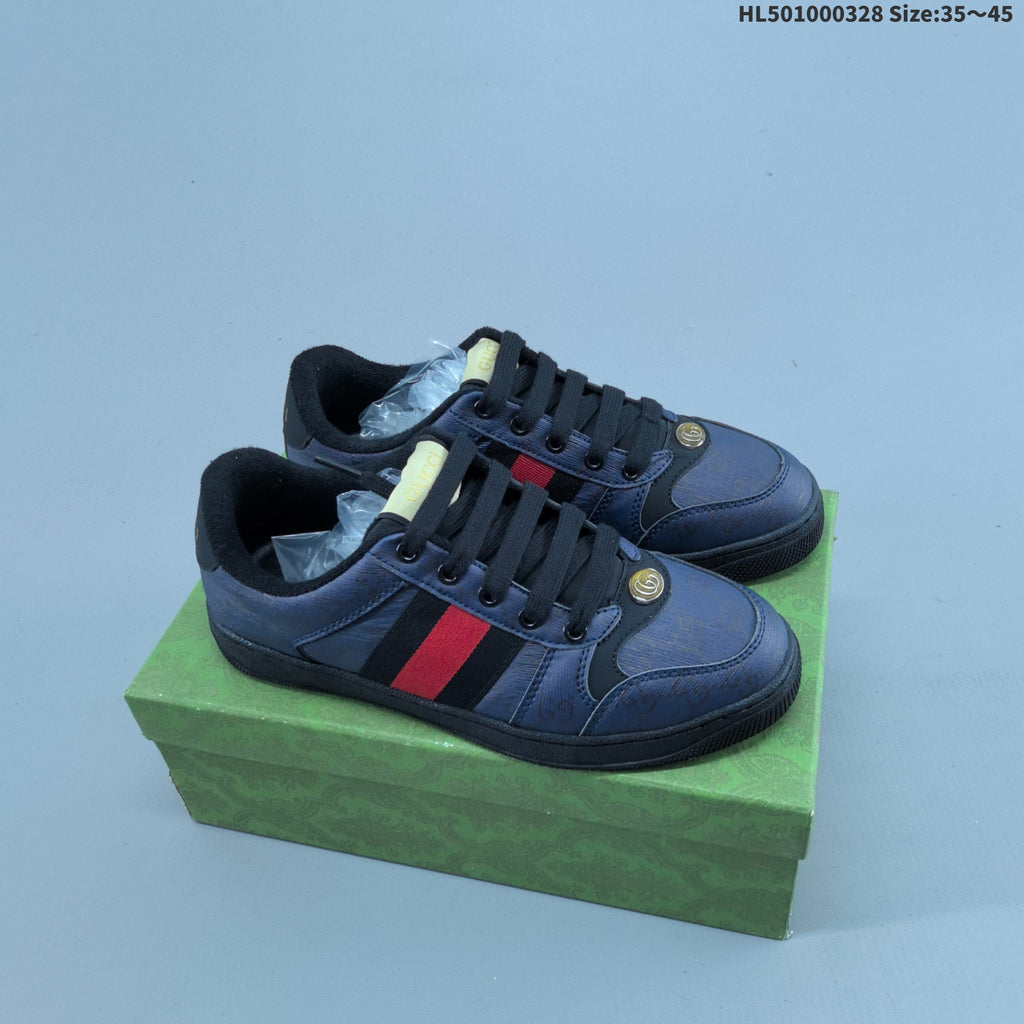 Gucci Distressed Screener Low-Top Sneakers