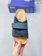 Birkenstock Boston Suede Shearling Crossover Sandals Black