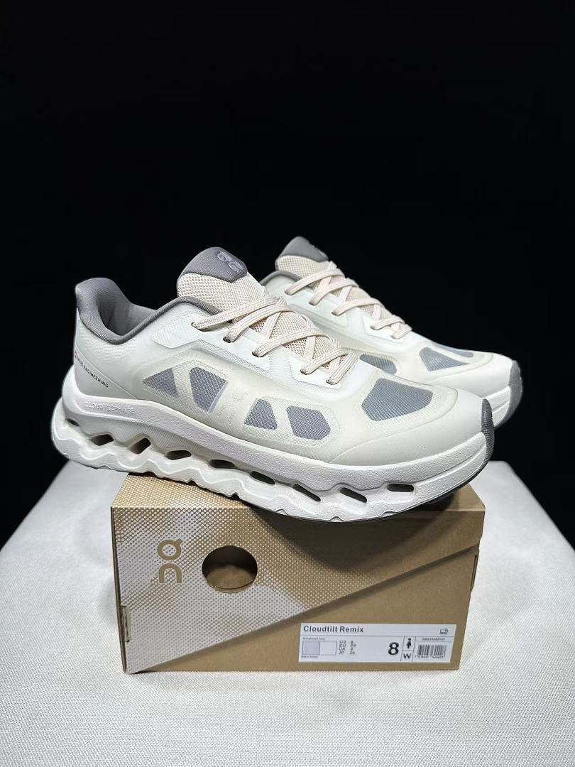 On Cloudtilt Remix Sneakers in Ivory and Gray