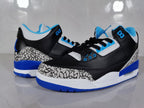 Jordan 3 Retro Black Blue Elephant Print Sneakers