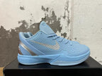 Nike Kobe 6 Protro Basketball Shoes, Light Blue and Silver