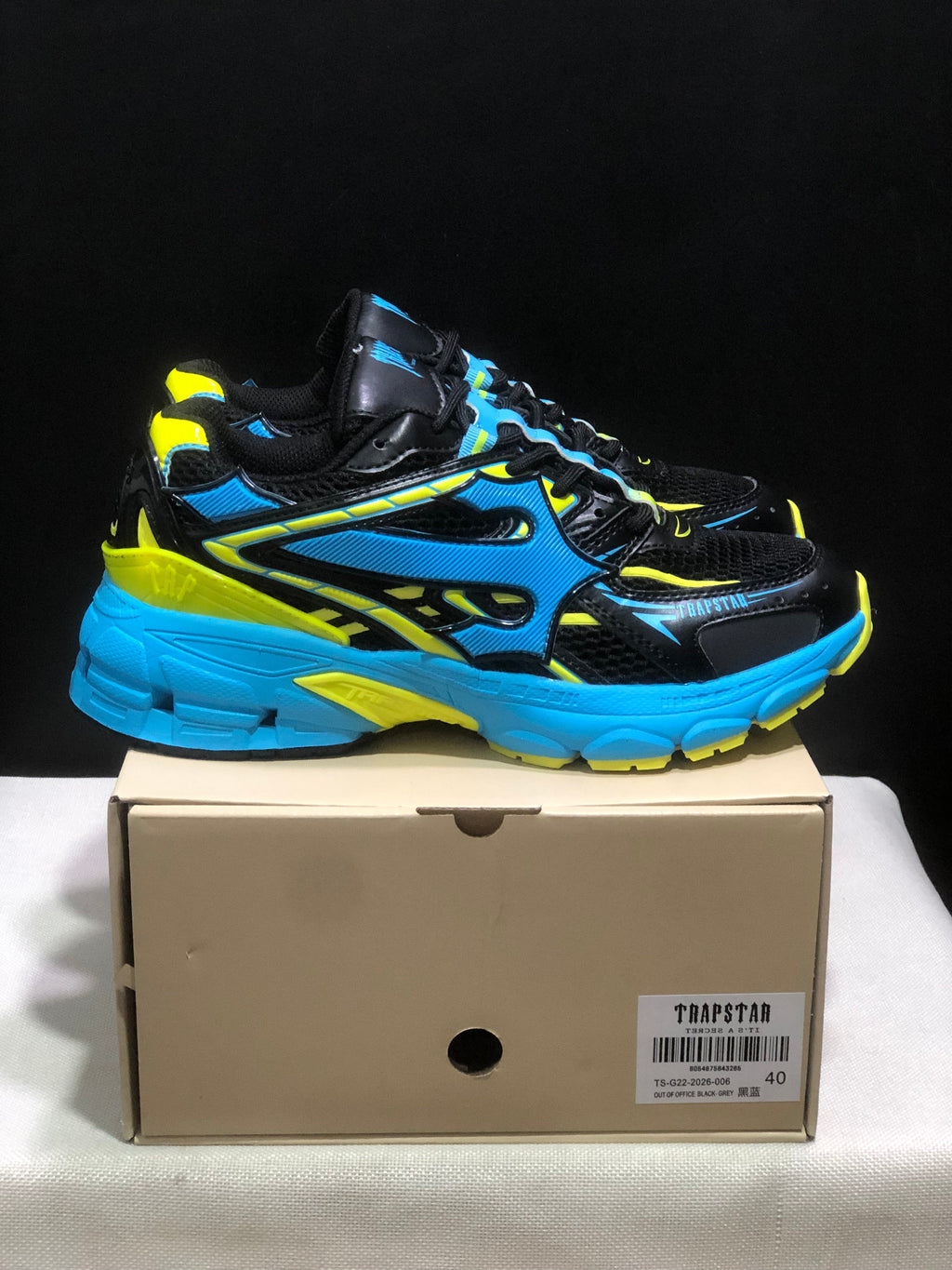 Trapstar Retro Chunky Sneakers in Black, Blue and Yellow