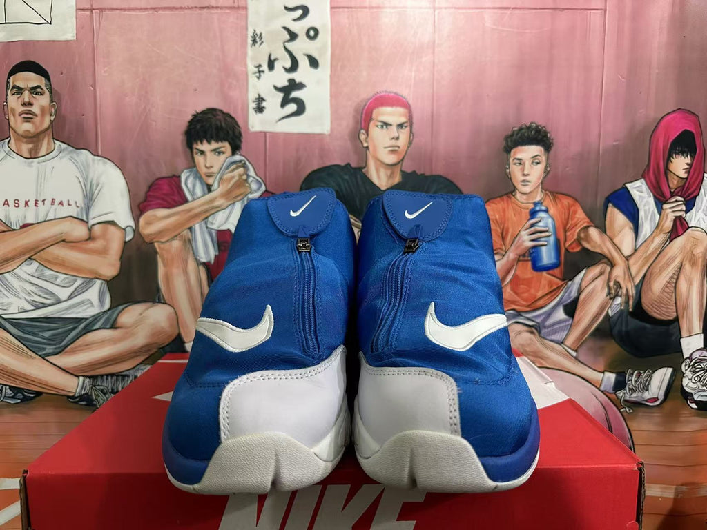 Nike Air Flightposite Blue and White Basketball Shoes
